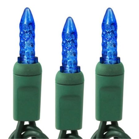 WINTERLAND Winterland S-50M5BL-6G5T M5 Blue LED Light Set Twinkle With In-Line Rectifer On Green Wire S-50M5BL-6G5T